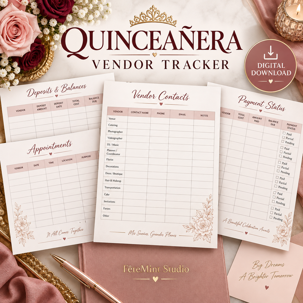Quinceañera Vendor Tracker