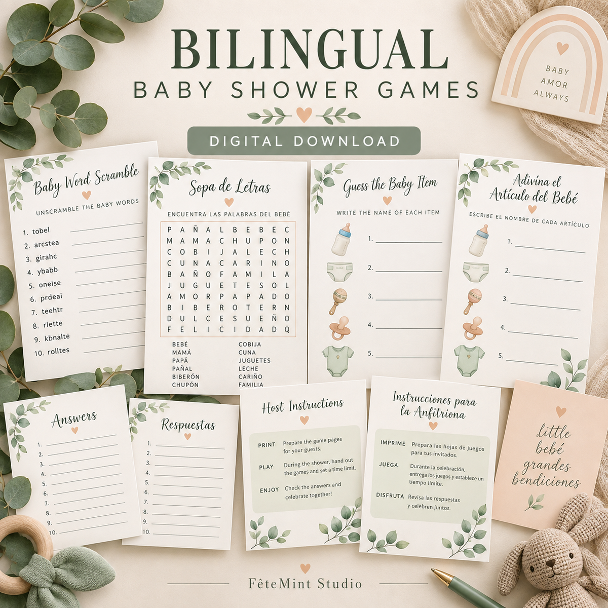 Bilingual Baby Shower Games
