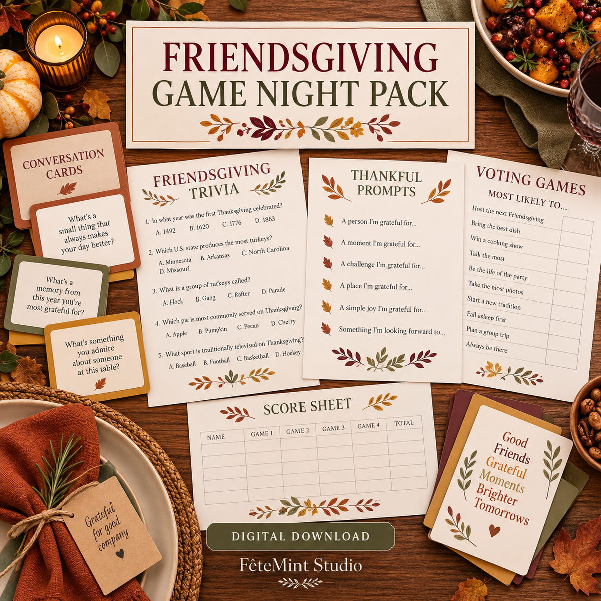 Friendsgiving Game Night Pack